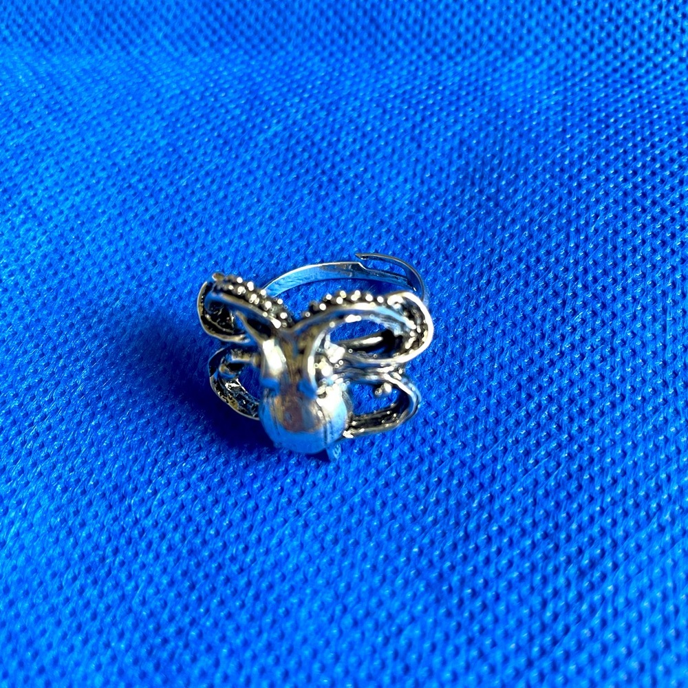 Octopus sterling silver adjustable ring.